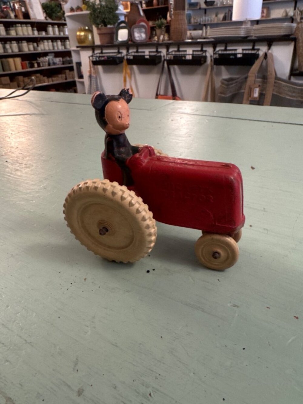 Vintage Mickeys Tractor Die Cast Collectible Toy Figurine Sunwood 1930s Disney